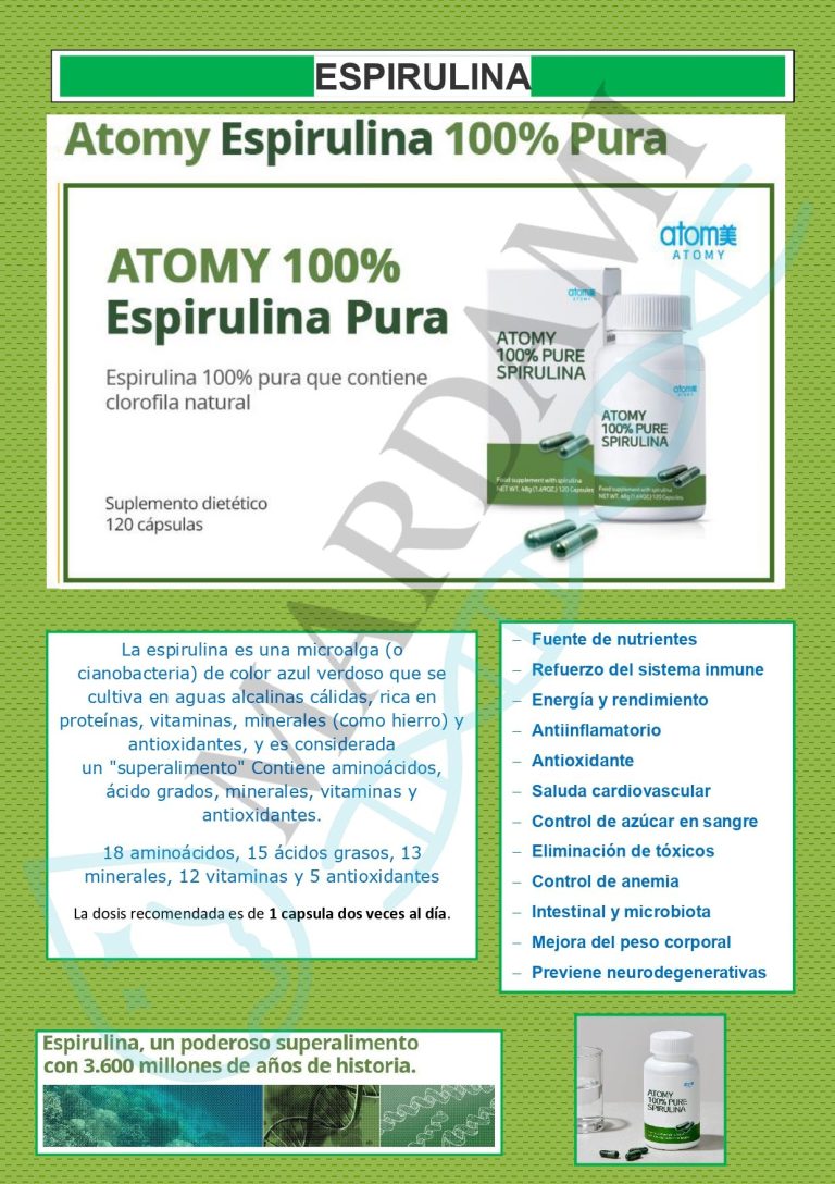 Espirulina, vitaminas, superalimento. ESPIRULINA