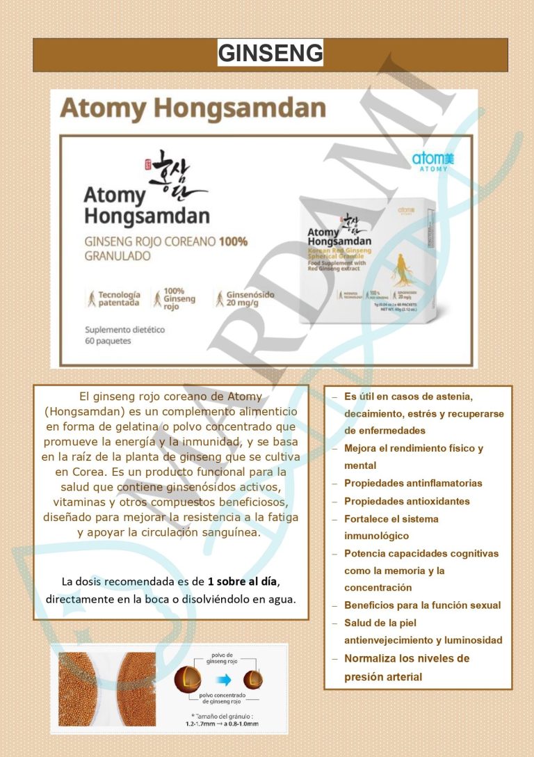 GINSENG. Ginseng rojo Coreano. Alimento funcional. Vitaminas Antioxidante.